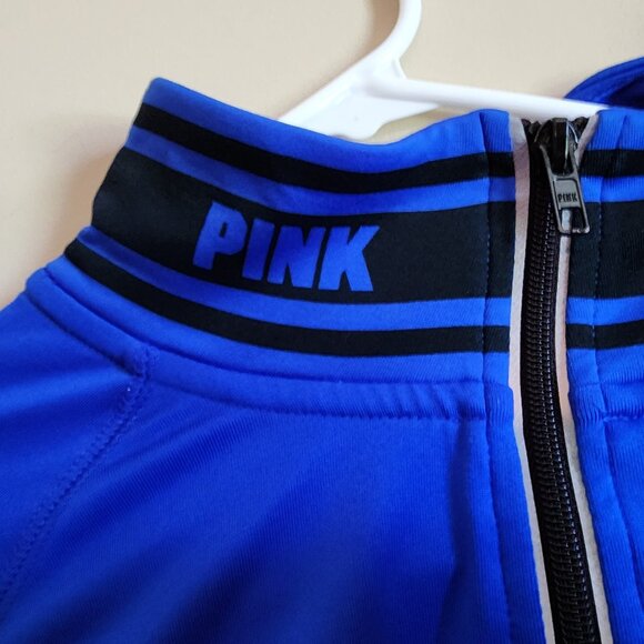 Victoria Secret Pink Ultimate Blue Jacket With Thumb holes 1/4 Zip Size S - Picture 6 of 11